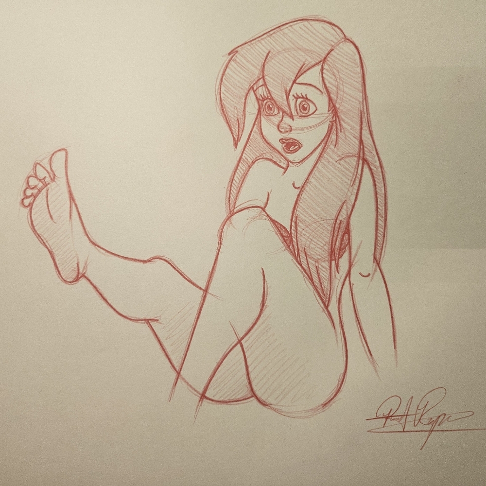 Disney Pin-up Little Mermaid Ariel Drawing/Sketch Animation art